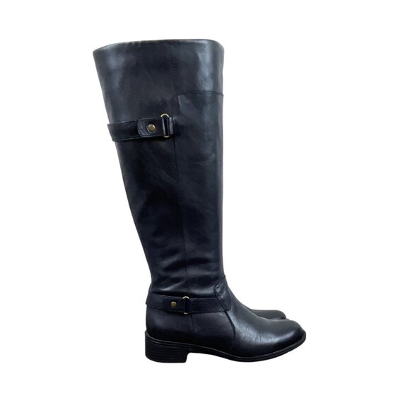 Easy Spirit Black Leather Knee-High Zip Up Closure Eslabarca Riding Boots Sz 6M - Picture 3 of 12